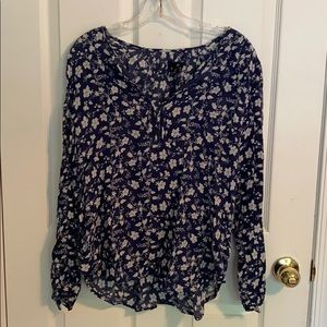 Blue floral blouse